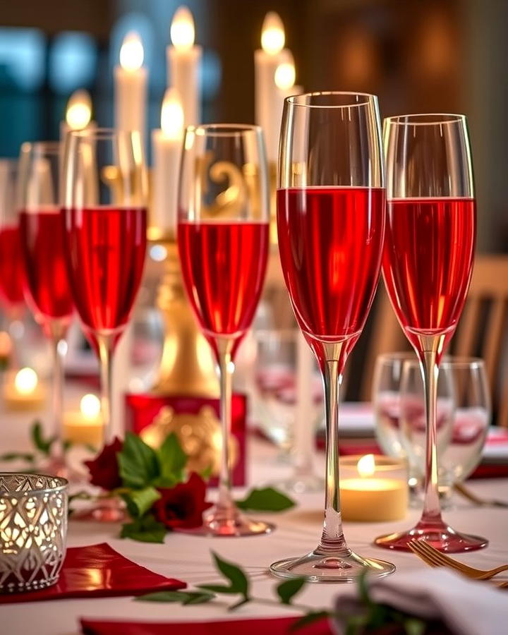 Red Champagne Glasses - 30 Red Wedding Theme Ideas