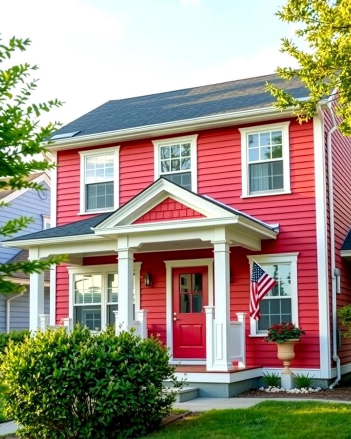 Red Clapboard Charm - 25 red home exterior ideas