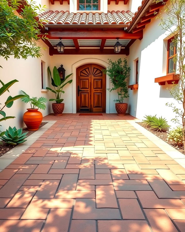 Red Clay Tile Pathways - 25 spanish style home exterior ideas