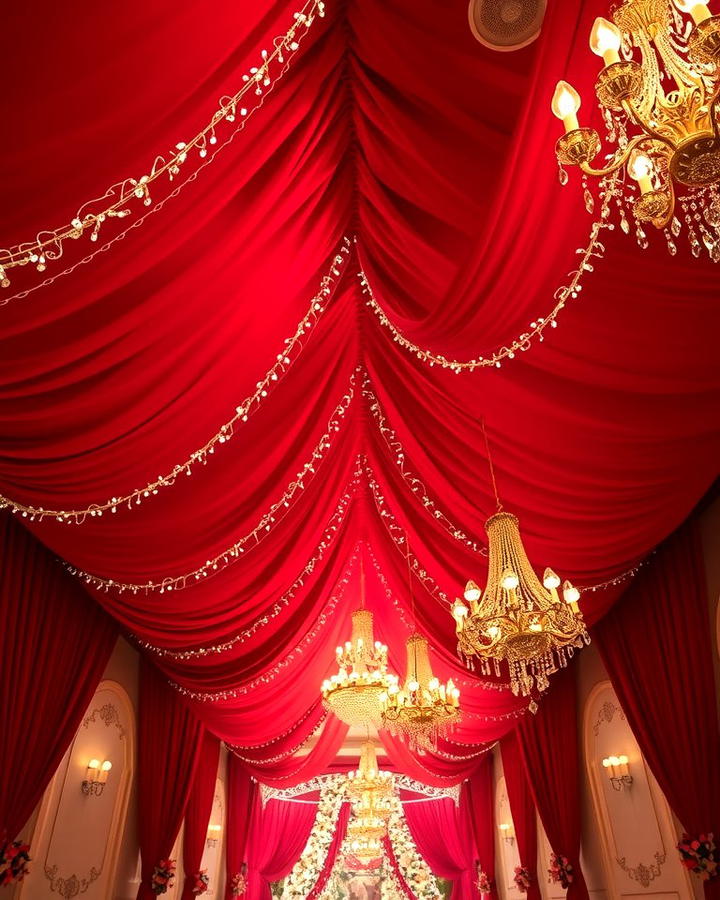 Red Drapery and Canopies - 30 Red Wedding Theme Ideas