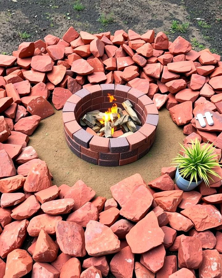 Red Lava Rock Fire Pit Surround - 25 Red Lava Rock Landscaping Ideas