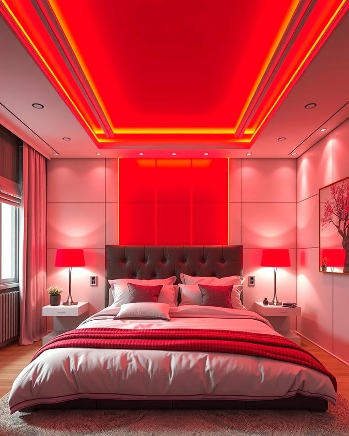 Red Lighting for a Cozy Glow - 25 Red Bedroom Ideas