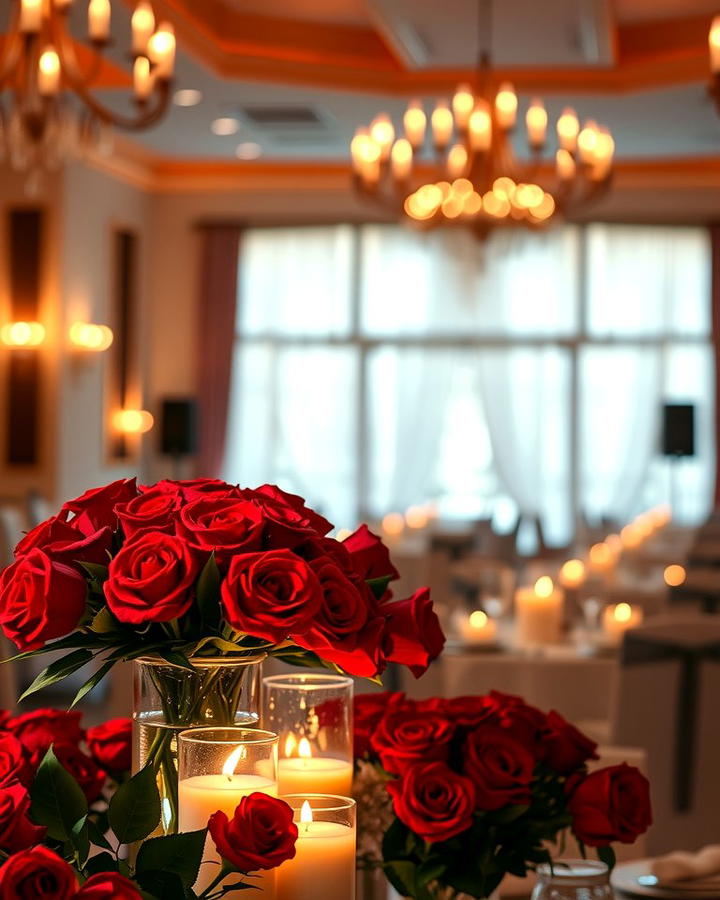 Red Rose Centerpieces - 30 Red Wedding Theme Ideas