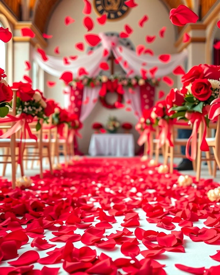 Red Rose Petal Confetti - 30 Red Wedding Theme Ideas