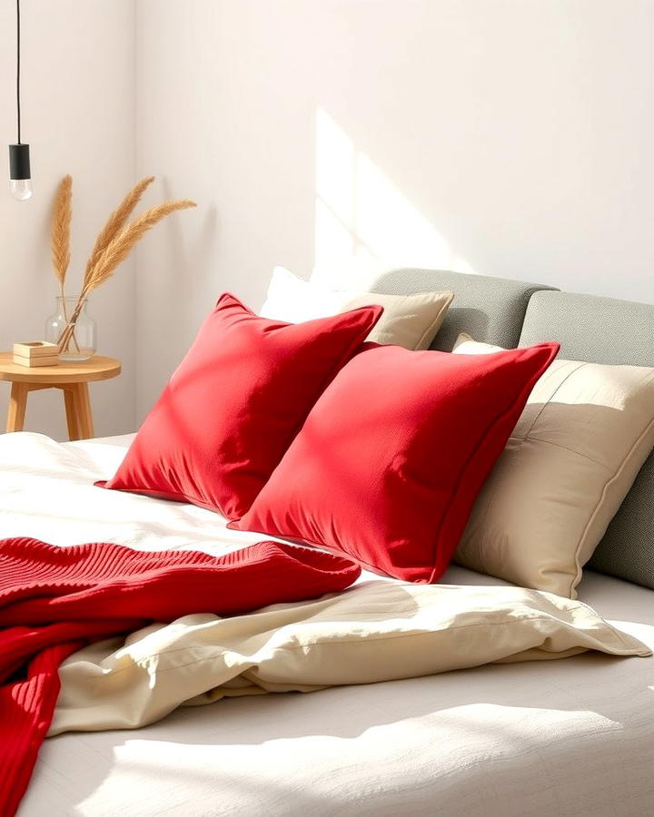 Red Throw Pillows for a Quick Update - 25 Red Bedroom Ideas