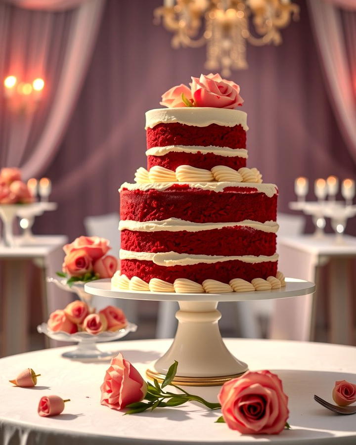 Red Velvet Wedding Cake 2 - 30 Red Wedding Theme Ideas