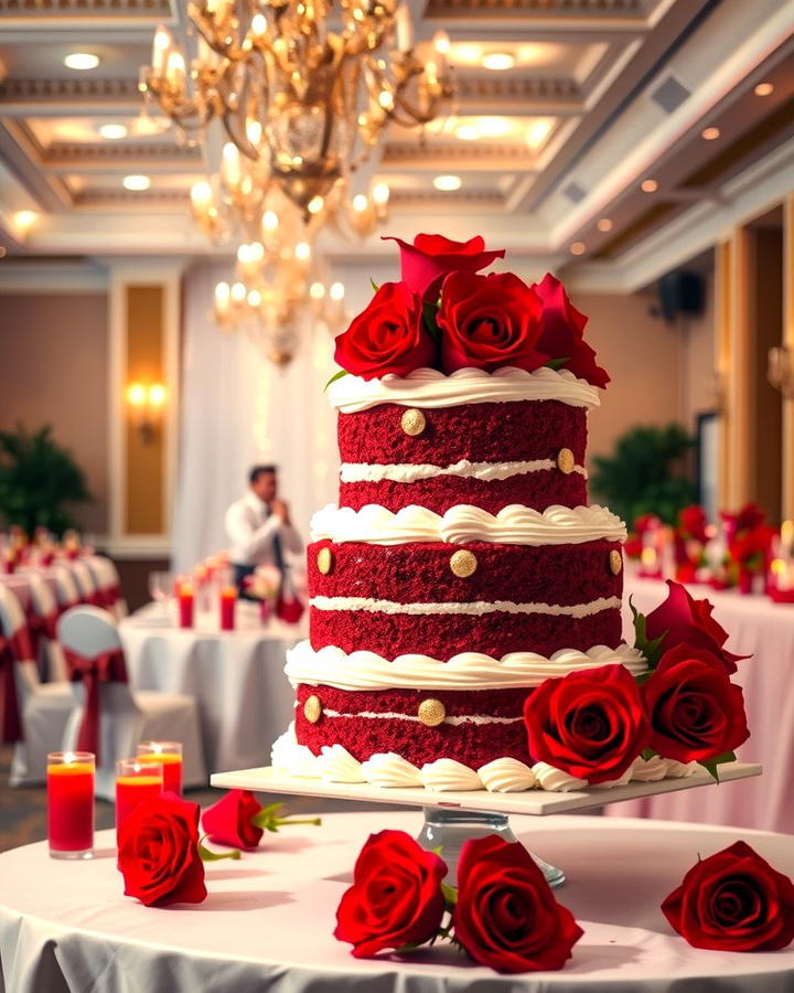 Red Velvet Wedding Cake - 30 Red Wedding Theme Ideas