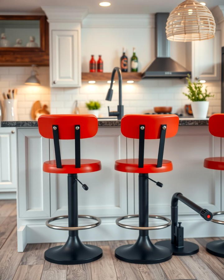 Red and Black Bar Stools - 25 red and black kitchen ideas