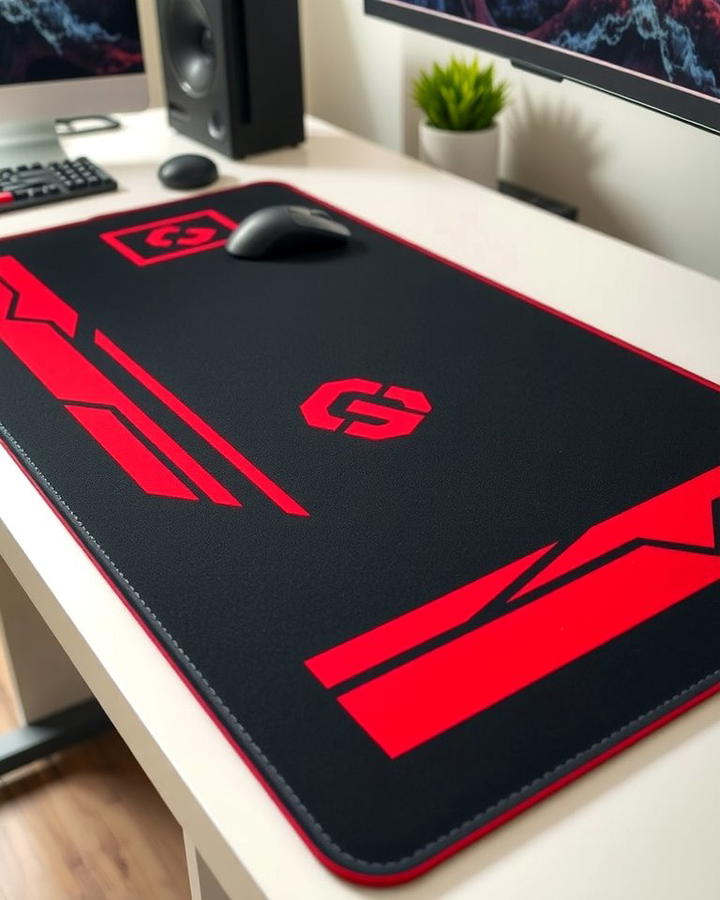 Red and Black Gaming Desk Mat - 25 Red and Black Gaming Setup Ideas