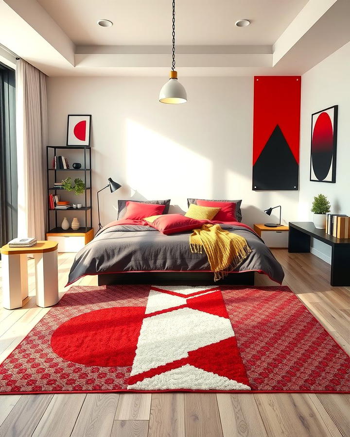 Red and Black Geometric Patterns 2 - 25 Red and Black Bedroom Ideas