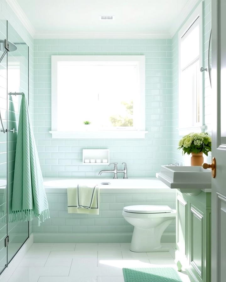 Refreshing Mint Green Bathroom - 25 Monochromatic Color Schemes for Rooms