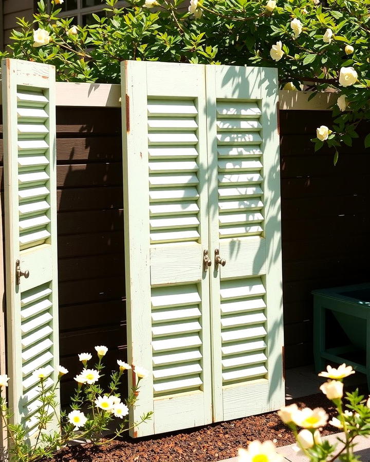 Repurpose Old Shutters - 30 Ideas Cheap Ways to Block Neighbors View