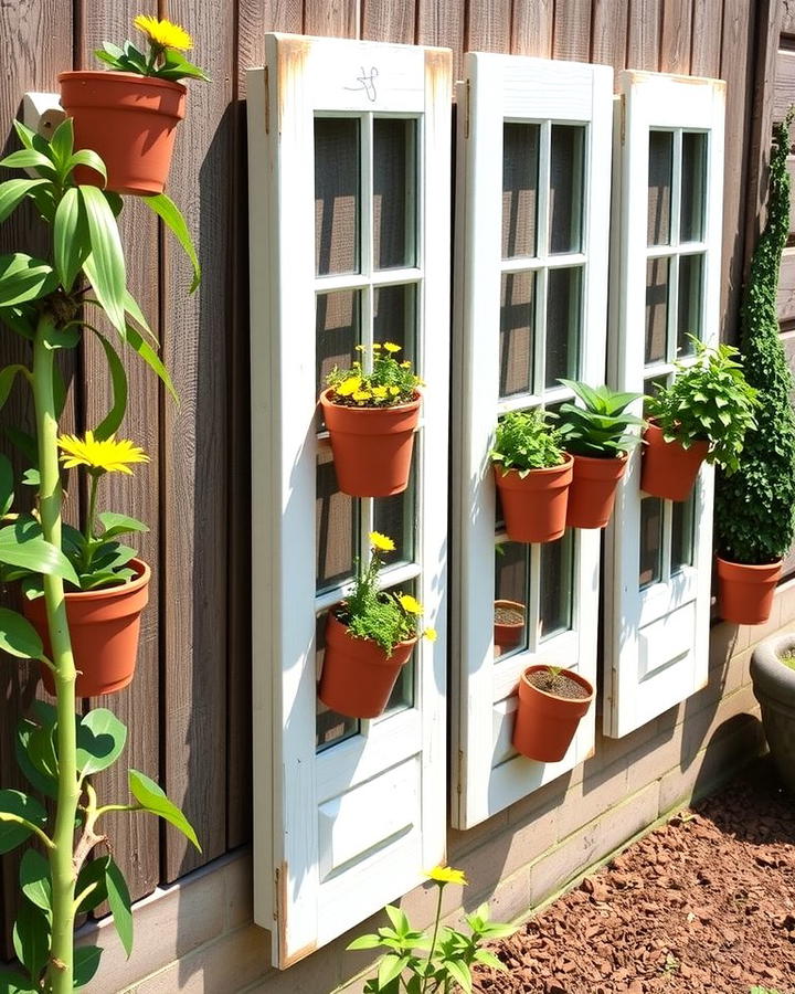 Repurposed Window Shutter Planters - 25 Vintage Garden Ideas