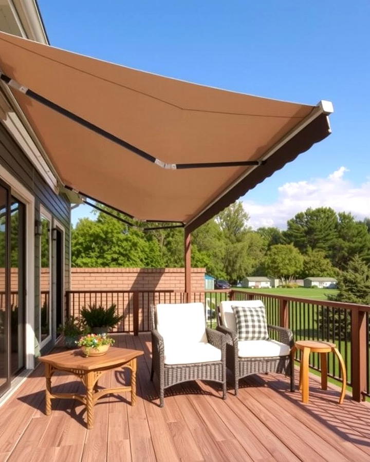 Retractable Awning System - 30 Partially Covered Deck Ideas