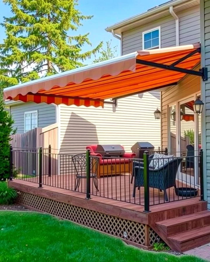 Retractable Awning for Versatility - 30 Partially Covered Deck Ideas