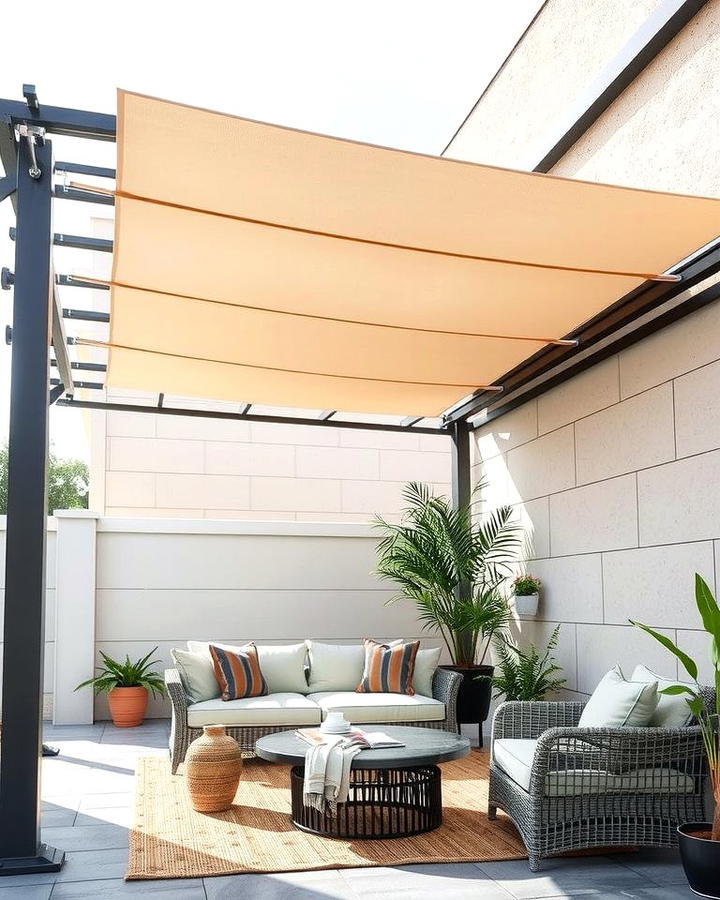 Retractable Canopy Pergola 2 - 25 small patio pergola ideas