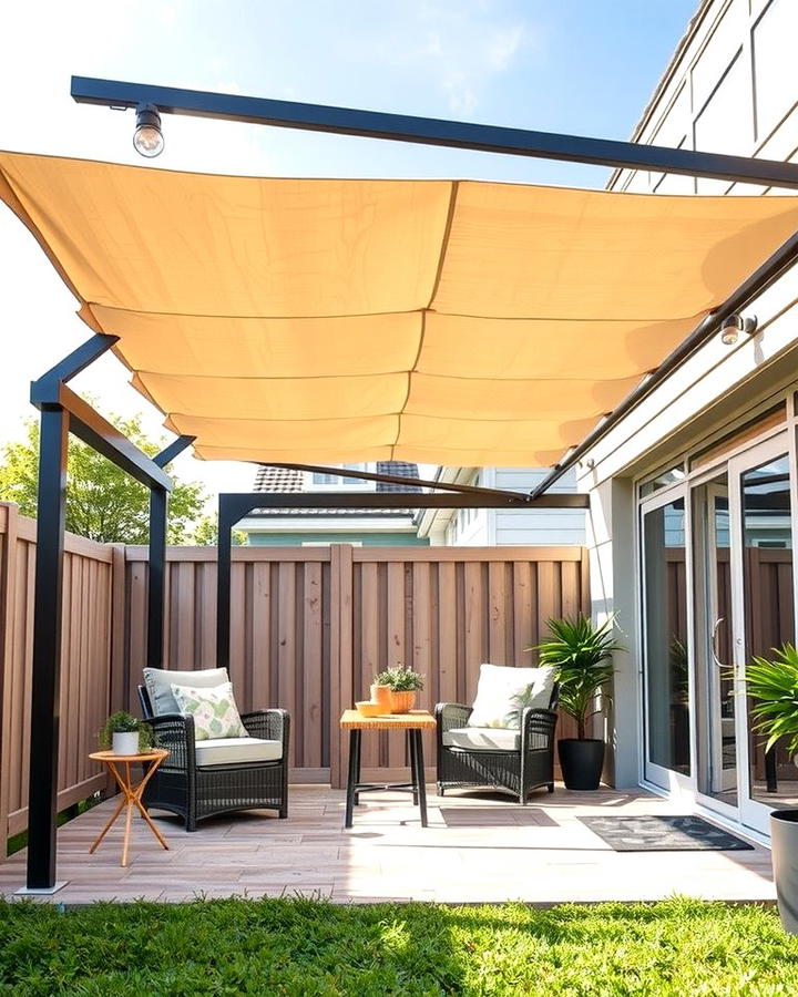 Retractable Canopy Pergola - 25 small patio pergola ideas