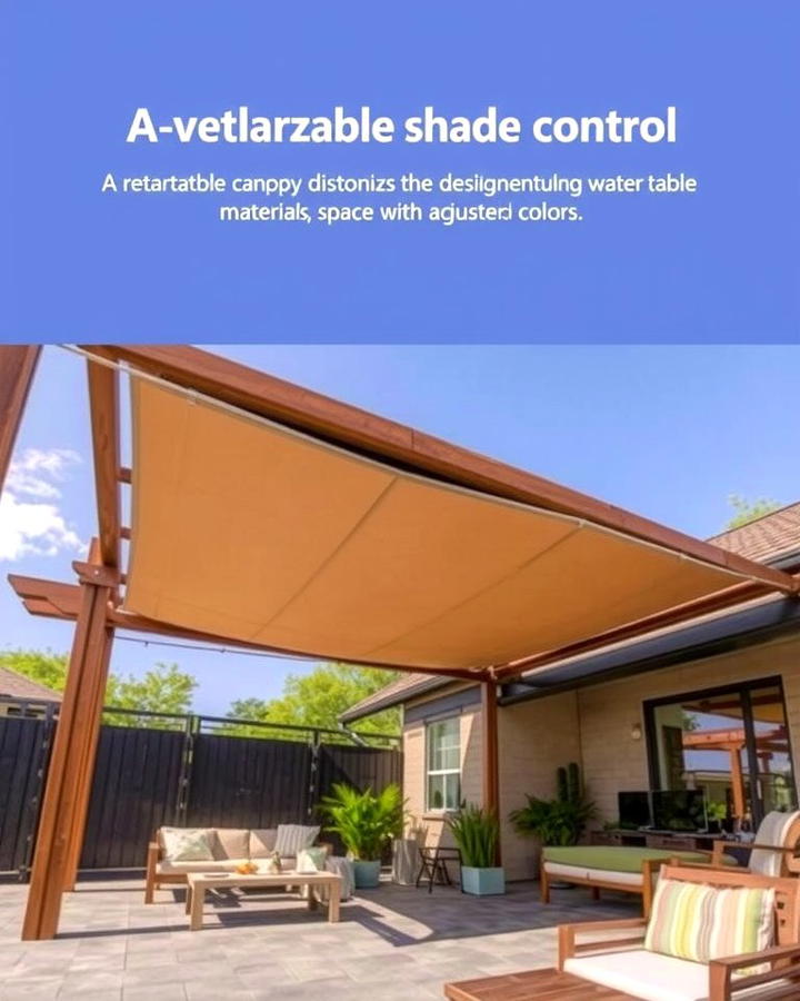 Retractable Canopy for Versatile Shade - 25 Pergola Shade Ideas