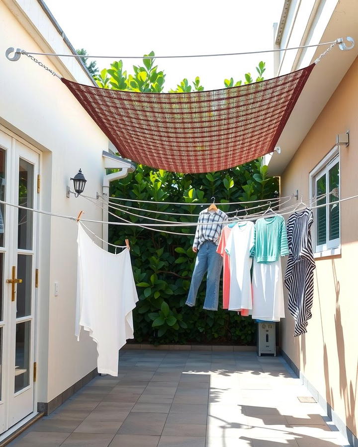 Retractable Clotheslines for Flexibility - 25 Outdoor Laundry Area Design Ideas