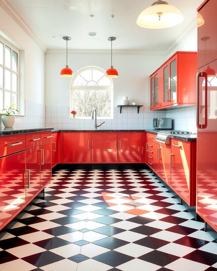 Retro Checkerboard Flooring - 30 1930s - 1940s Kitchens