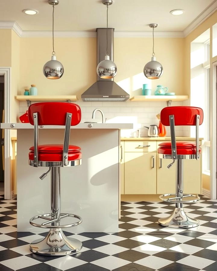 Retro Diner Bar Stools - 25 Retro Kitchen Ideas