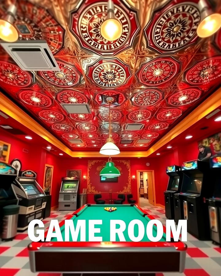 Retro Vibes for Game Rooms - 25 Tin Ceiling