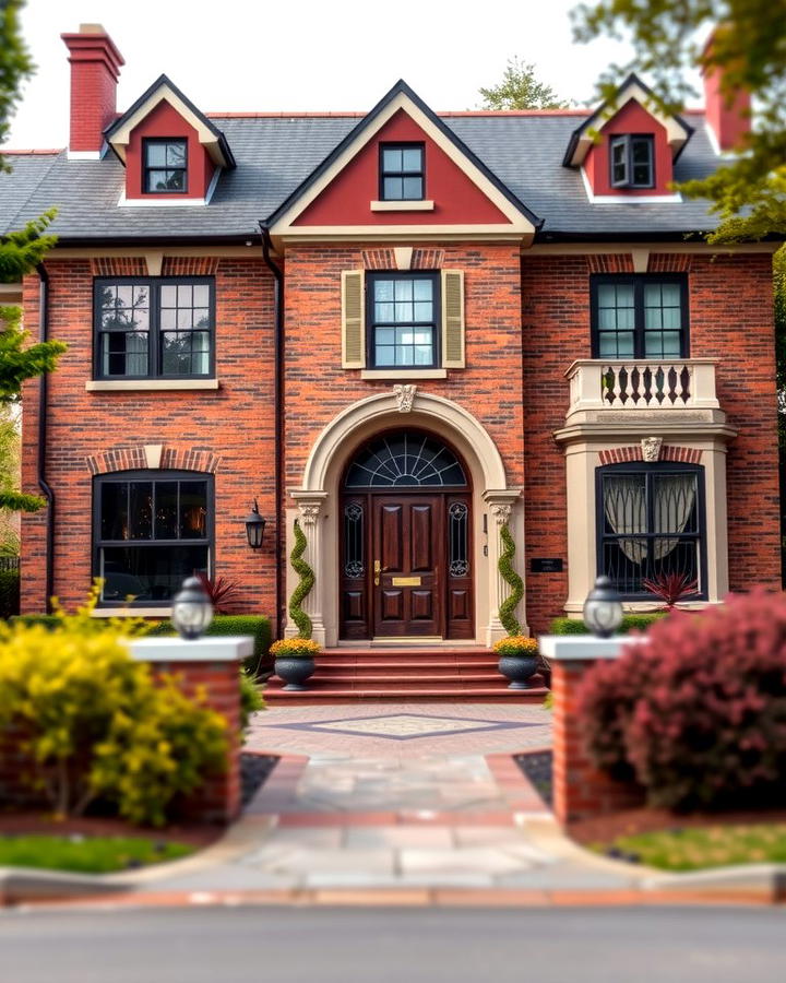 Rich Burgundy Brick Exterior - 25 Painted Brick Houses