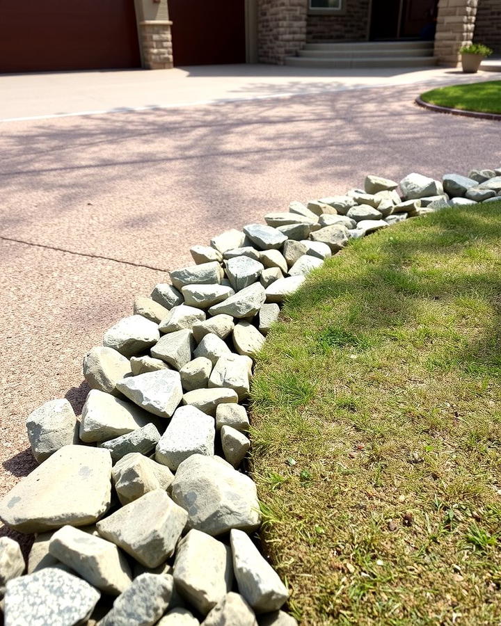 River Rock Edging for Driveways - 25 River Rock Edging Ideas