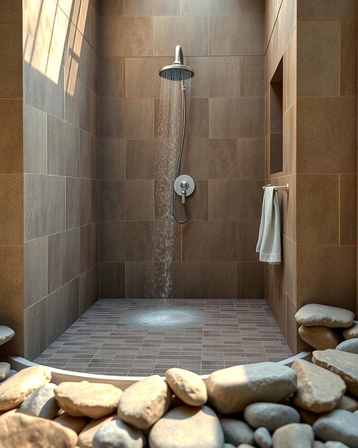 River Rock Edging for Outdoor Showers - 25 River Rock Edging Ideas