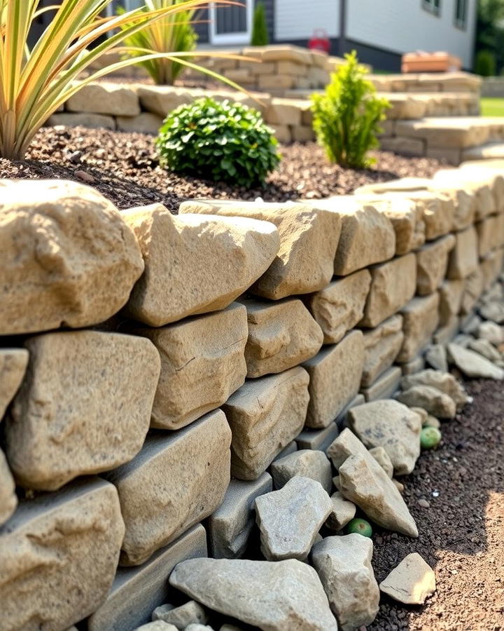 River Rock Edging for Retaining Walls - 25 River Rock Edging Ideas