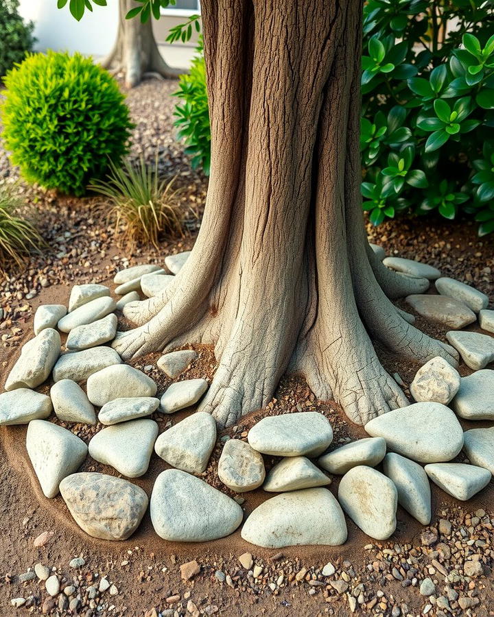 River Rock Edging for Tree Rings - 25 River Rock Edging Ideas