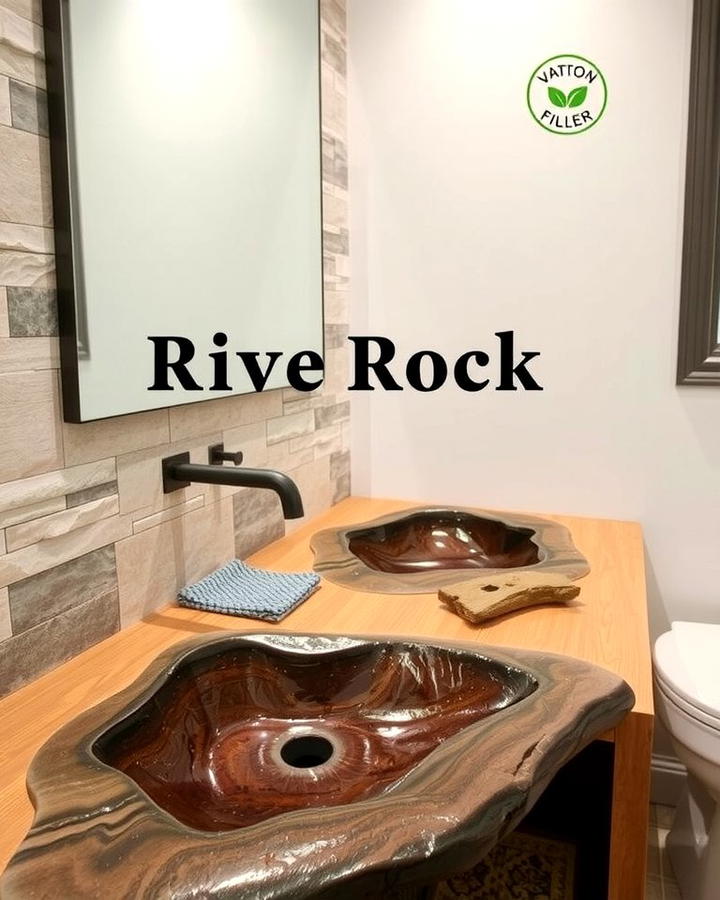 River Rock Sinks - 25 Natural Bathroom Ideas