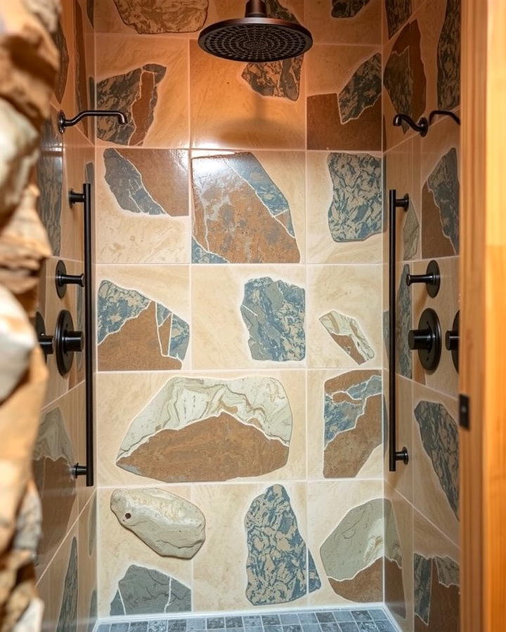 River Rock Walls for a Nature Inspired Look - 25 Rustic Walk-in Shower Ideas