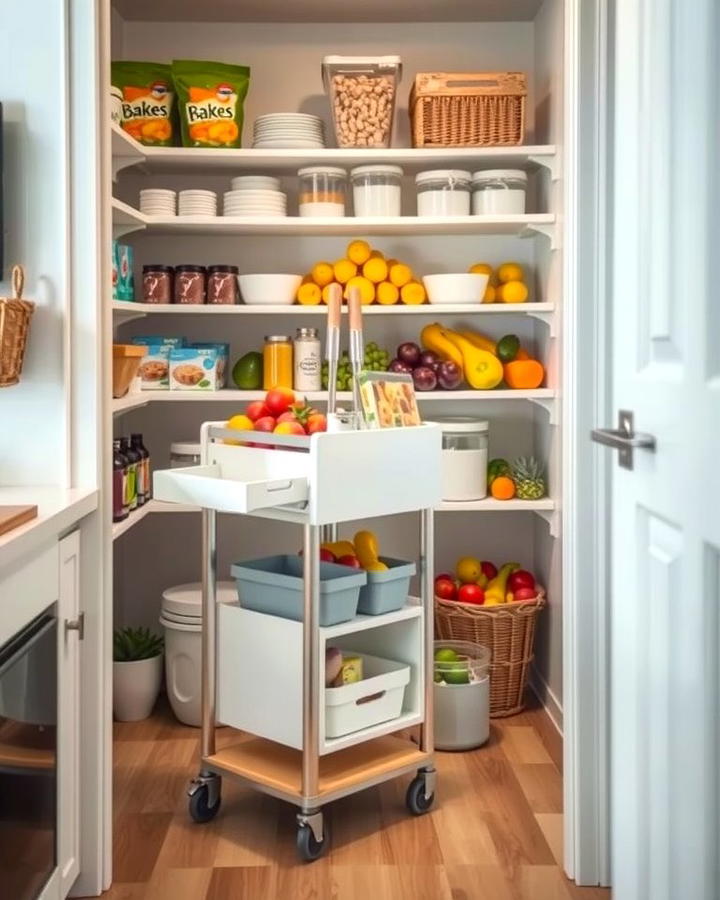 Rolling Carts for Mobile Storage - 25 Small Pantry Ideas