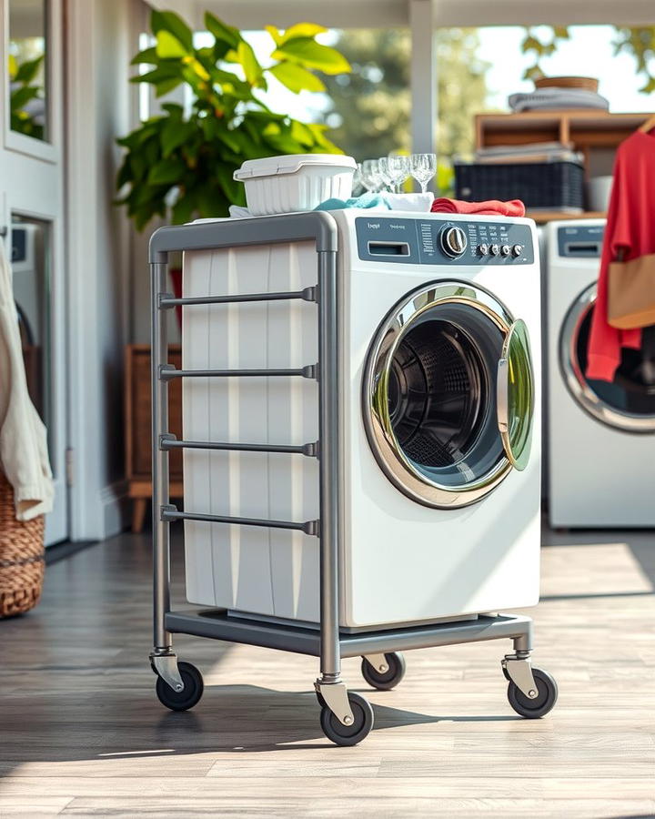 Rolling Laundry Cart - 25 Outdoor Laundry Area Design Ideas