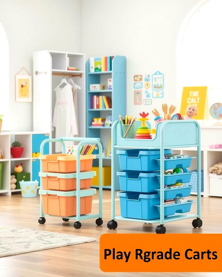 Rolling Storage Carts - 25 Playroom Storage Ideas