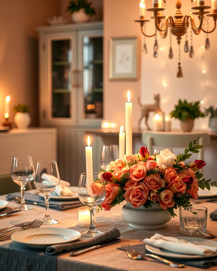 Romantic Candlelight Dinner at Home - 30 Wedding Anniversary Ideas