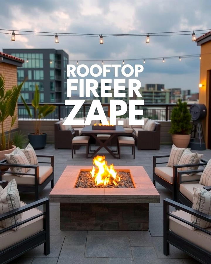 Rooftop Fire Pit Zone - 25 Rooftop Garden Ideas