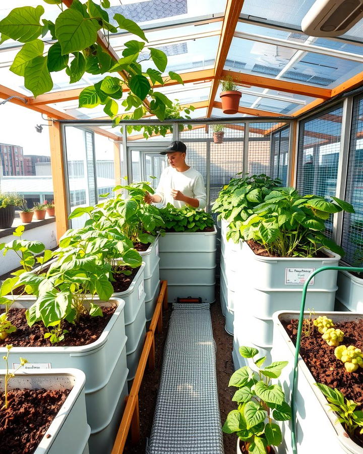 Rooftop Greenhouse with Composting System - 25 Rooftop Greenhouse Ideas