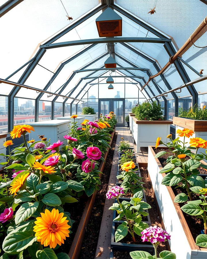 Rooftop Greenhouse with Integrated Beekeeping - 25 Rooftop Greenhouse Ideas