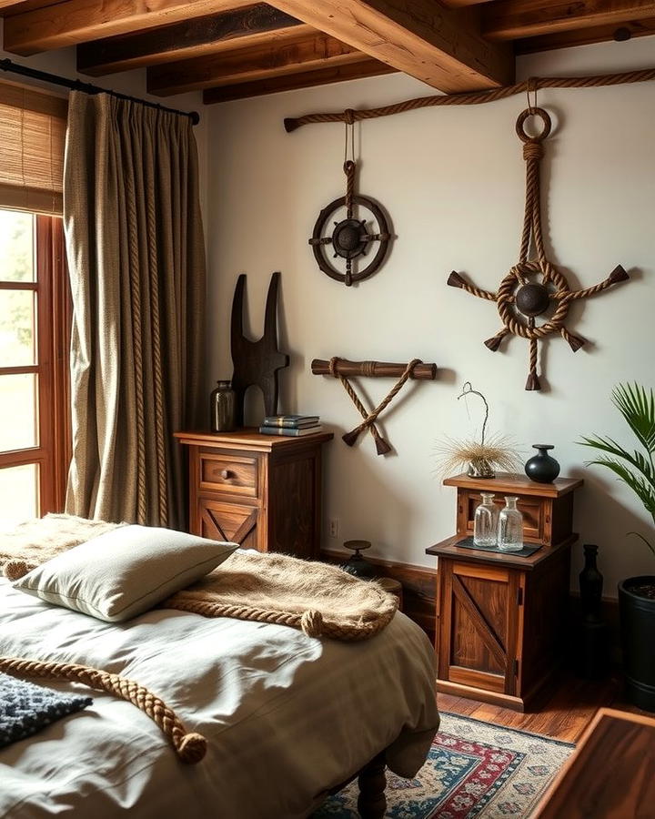 Rope Accents - 25 Viking Bedroom Ideas