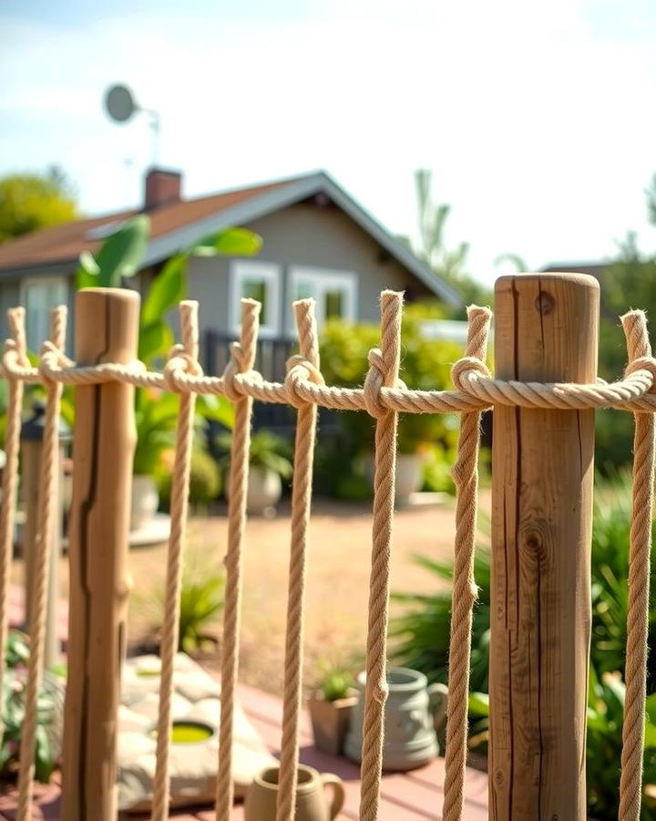 Rope Fence for Coastal Vibes - 25 Small Garden Fence Ideas