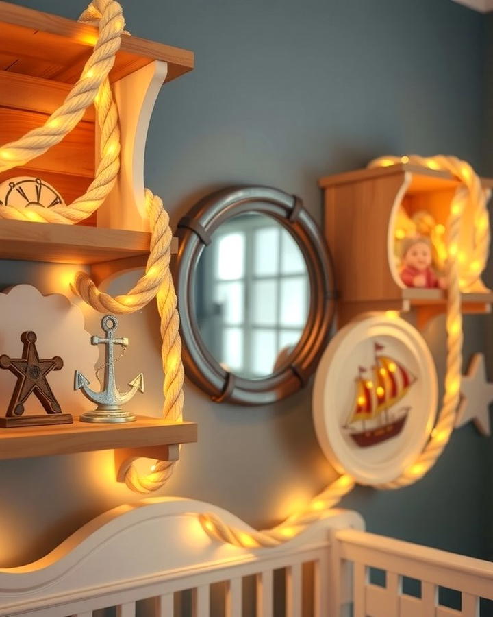 Rope Lighting Accents - 25 Nautical Nursery Ideas