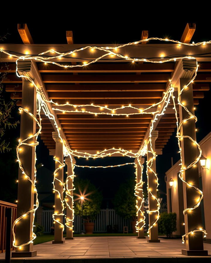 Rope Lights for Edgy Outlines - 25 Pergola Lighting Ideas