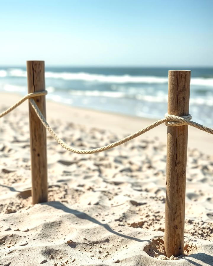 Rope and Post Fence - 25 Temporary Fence Ideas