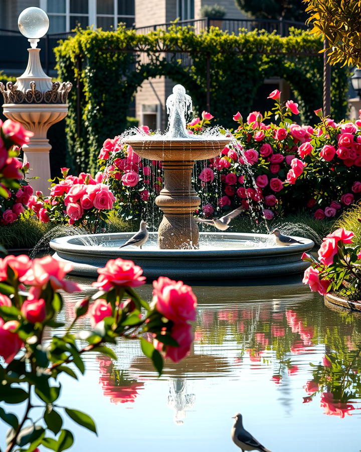 Rose Centered Water Features - 25 Rose Garden Ideas