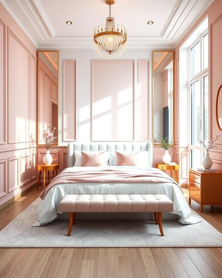 Rose Gold Accents for a Modern Twist - 25 Pink and White Bedroom Ideas