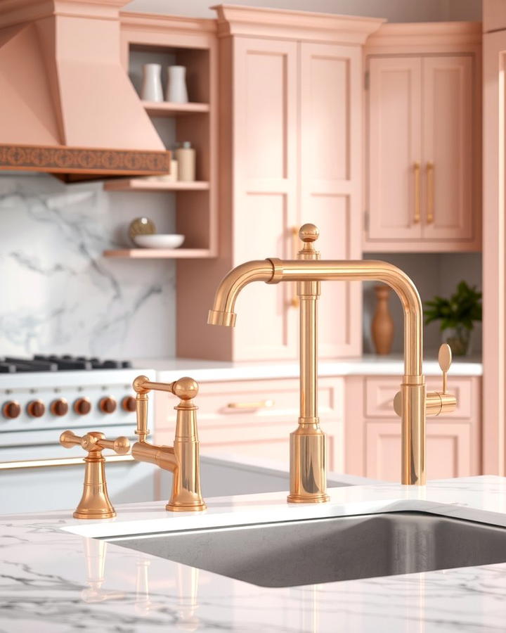 Rose Gold Fixtures - 30 Pink Kitchen Ideas