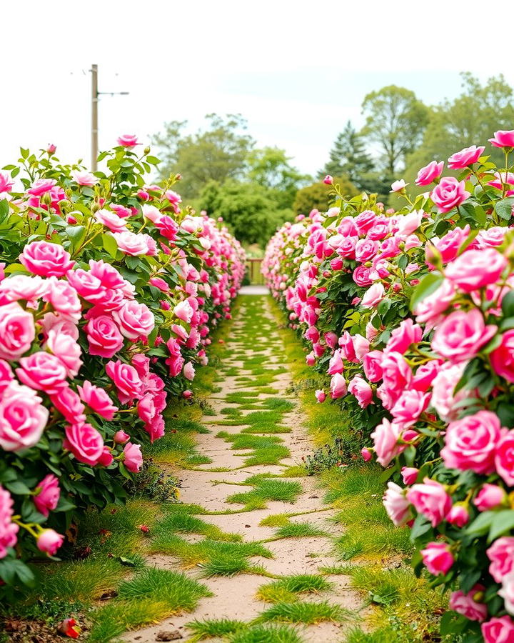 Rose Lined Pathways for a Fairytale Effect - 25 Rose Garden Ideas