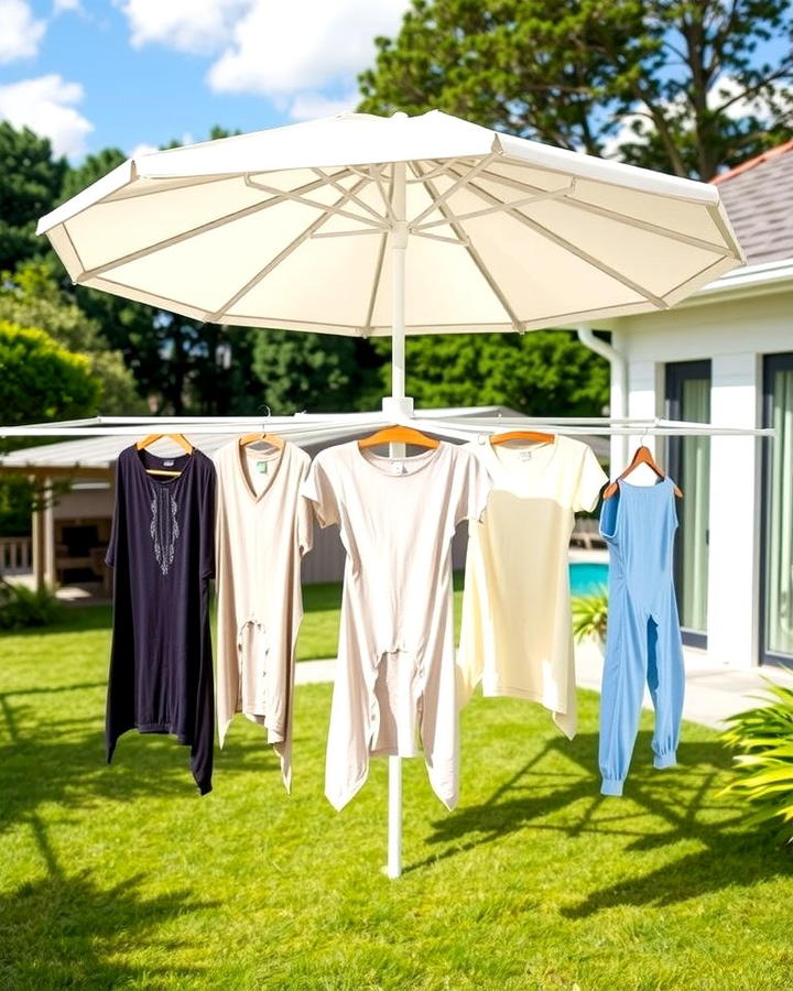 Rotary Clothesline for Maximum Capacity - 25 Outdoor Clothesline Ideas